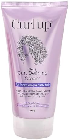 Curl Up Curl Defining Cream - All In One Leave In Conditioner Moisturizes, Enhances Natural Curl Definition & Provides Medium Hold to Dry Frizzy, Wavy & Curly Hair 150g