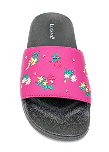 Luckers Girls Tropical Flowers Slide Sandals (Violet dawn, numeric_6)4
