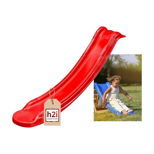 h2i Tobogán infantil para jardín, tobogán de cultivo para exteriores, tobogán de jardín para torre de juego y estructura de escalada, tobogán estable y resistente a la intemperie, rojo