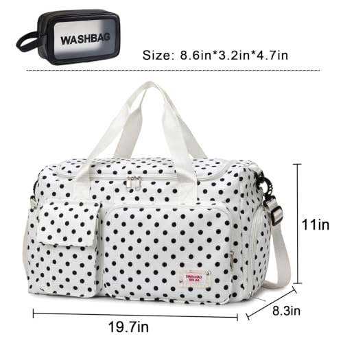 Image of Small Gym Bag for Women, Travel Duffle Bag Carry On Weekender Bag with Shoe Compartment