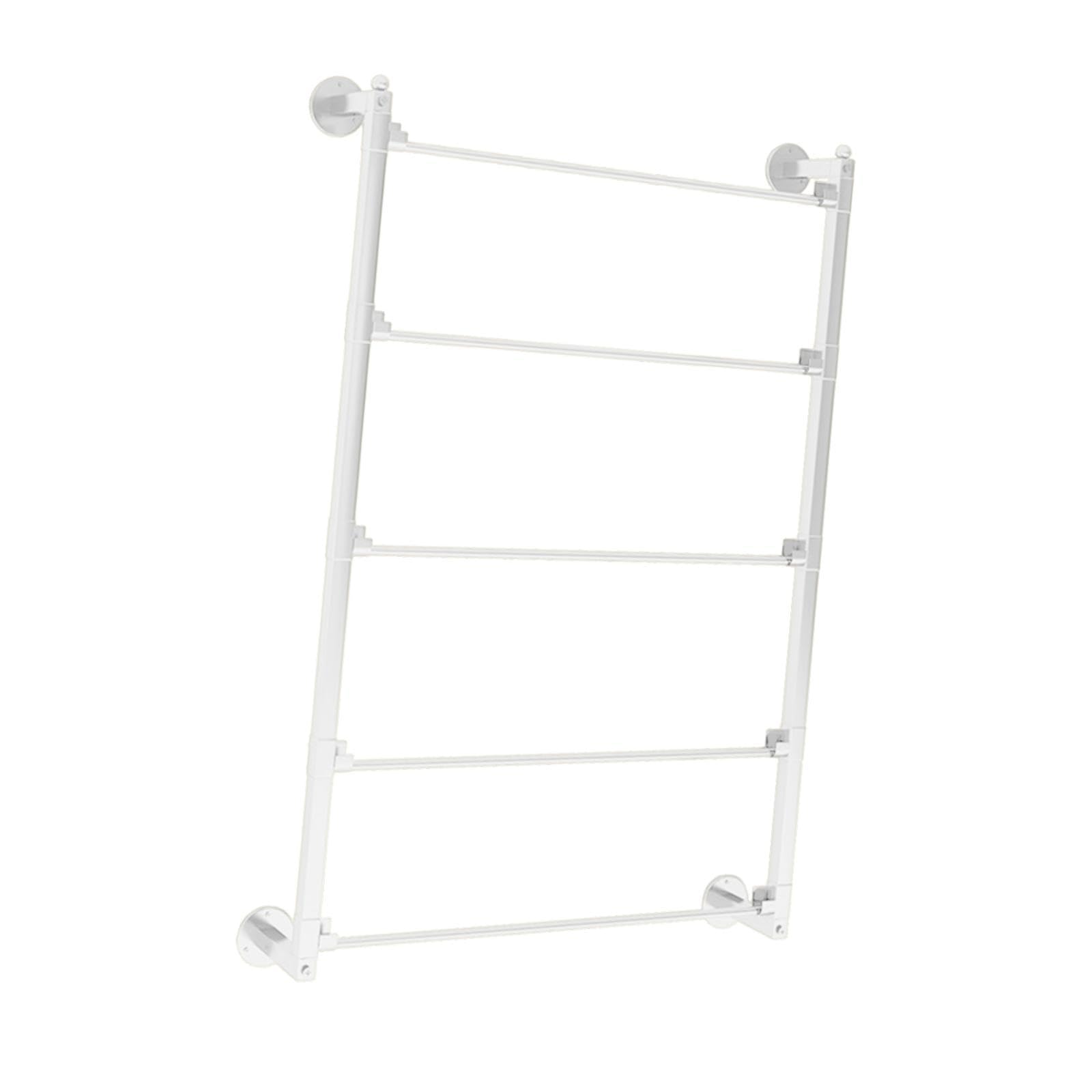 Kleiderständer, Gürtel/Hosenhalter, Wandregal, Metallstange, 5 Ebenen, Krawattenhalter, Schalhalter für Bastelzimmer, Weiß