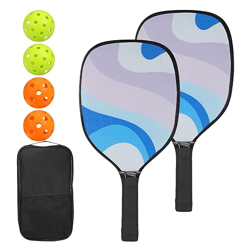 M METERXITY 2 Set Pickleball Paddles, USA Approved& Fiberglass Racquets with OverGrip, 4 Balls and Carry Bag, Apply to Outdoor Sporting (Black)