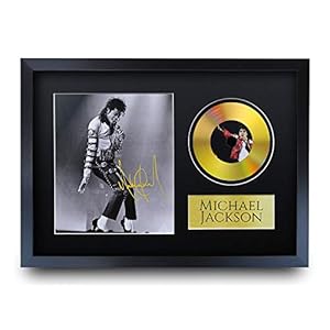 HWC Trading A3 FR Michael Jackson MJ King of Pop Geschenk handtekeningen afbeelding met een gouden disk-afbeelding print…