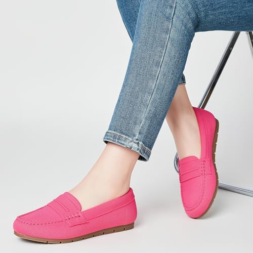 Image of Cvistpieo Loafers for Women Comfortable Dressy Casual Work Flats Lightweight & Breathable Slip On Walking Shoes Knit