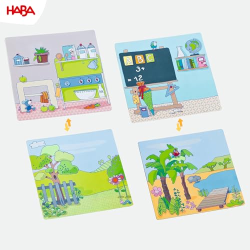 HABA Magnetspiel-Box Anziehpuppe Lilli – Magnetpuzzle für Kinder ab 3 Jahren – Mit 54 Teilen & 4 Szenen – Magnetisches Anziehspiel in praktischer Metallbox – 1007392001