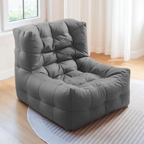 Bean Bag Chairs for Adults, (No Filler) Big Bean Bag Cover Lounger Chairs, Waterproof Bean Bag Lazy Sofa for Living Room, Bedroom or Balcony (Gray)