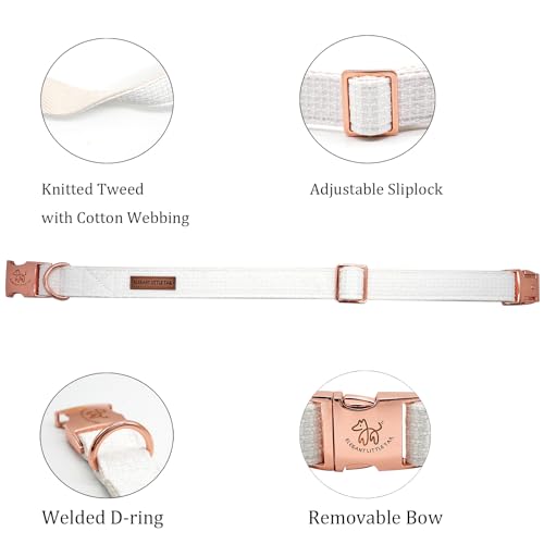 Elegant little tail Hundehalsband - Fischgräten-Hundehalsband Weiß Weiches Langlebiges Hundehalsband Verstellbares Hundehalsband für Kleine Mittlere Große Hunde