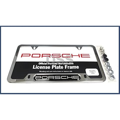 Porsche Stainless Steel License Plate Frame Cover