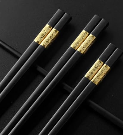 3-Pairs Premium Alloy Chopsticks Set – Reusable, Lightweight, Non-Slip, Heat-Resistant & Dishwasher Safe Eco-Friendly Gift Set-image-6