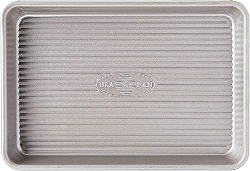 Image of USA Pan Bakeware Mini Sheet Baking Pan Warp Resistant with Nonstick Quick Release Coating, Aluminzed Steel, Set of 2