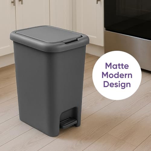 Caneca de basura rectangular Superio 6.5L gris miniatura 3