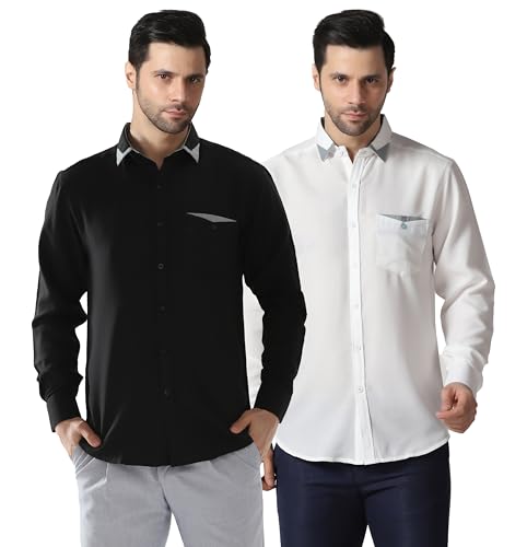 Image of TAGDO Men's Full Sleeve Shirt | Pocket Design and Spread Collar Shirt for Man (2054)