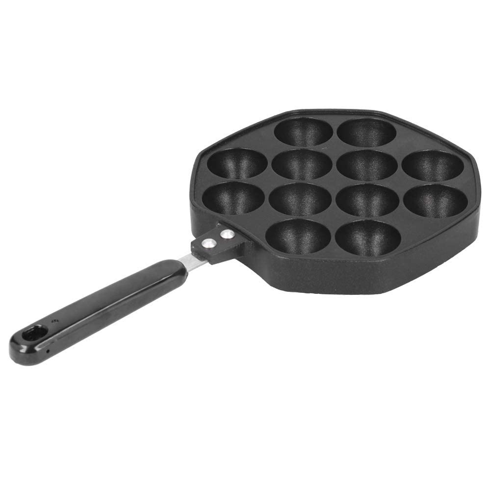 Fdit Aluminium Takoyaki-Pfanne, 34x18x2.5cm 12 Hohlräume Oktopus Kugeln Maker Oktopus-Kugeln Eierpuffer-Backform Werkzeuge für das Kochen zu Hause