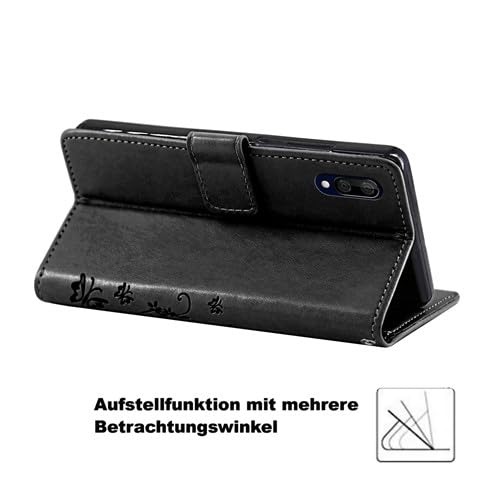 Handyhülle Für Wiko View 3 – Leder Brieftasche Flip Case, Mit Kartenfächern, Magnetverschluss, Standfunktion, Schwarz