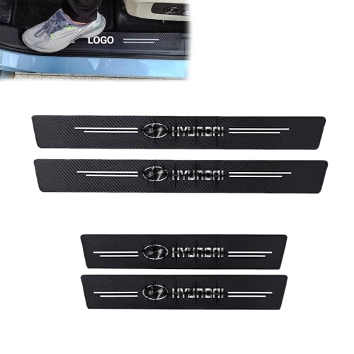 Image of WISKA Car Door Strip Carbon Fiber Wrap Sill Anti Scratch Tape for Car Compatible for Exter, Creta, Venue, Verna, i10, i20, Aura, Alcazar, Tucson, Santro, Kona, Santafe, Ioniq, Getz, Accent, Eon