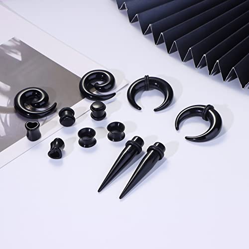 Dolotta 98 Pcs Ear Stretching Kit For Women Men Ear Gauges Expander Set Acrylic Tapers Plugs Silicone Tunnels Earrings Piercing Kit 14G-00G #TOP5