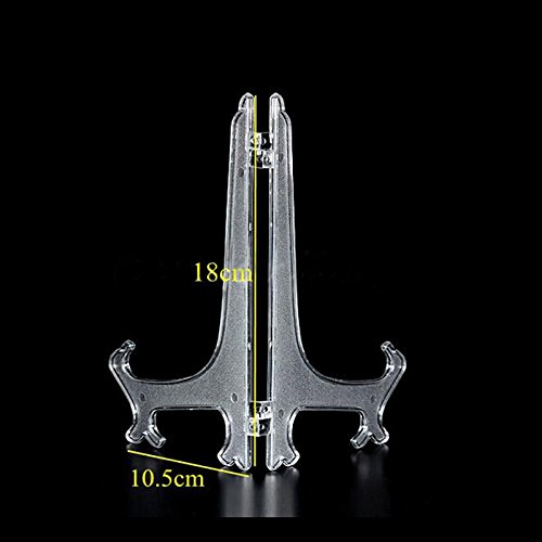 Fashionclubs 10pcs/set Plastic Folding Plate Stand Holder Easels Display Stands For Plate Dish And Picture Frame (7")