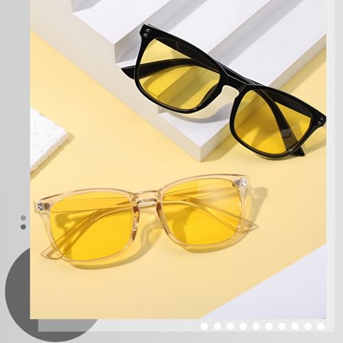 Image of Polarized Sunglasses for Women Men, Night Driving Glasses Anti Glare Yellow Lens UV 400 for Day Night Use