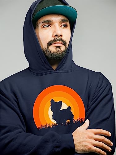 Pull à capuche rétro sunset pour homme sweat Yorkshire Terrier idéal pour balade et détente - 2