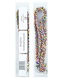 Crystal Mini Seed Beaded Necklace Lanyard Keychain with Clasp for Key/ID/Cell Phone Holder (13 Colors for Choice) (Rainbow)