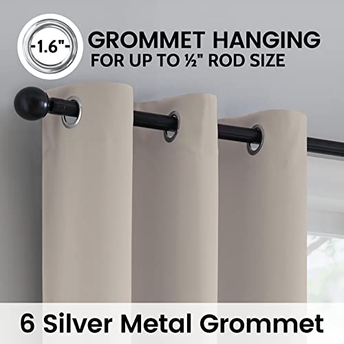 Image of SimpleHome 100% Blackout Curtains for Bedroom,Thermal Insulated Natural Grommet Window Drapes Room Darkening Curtains for Living Room with Black Back,42 x 63 Inch,2 Panels