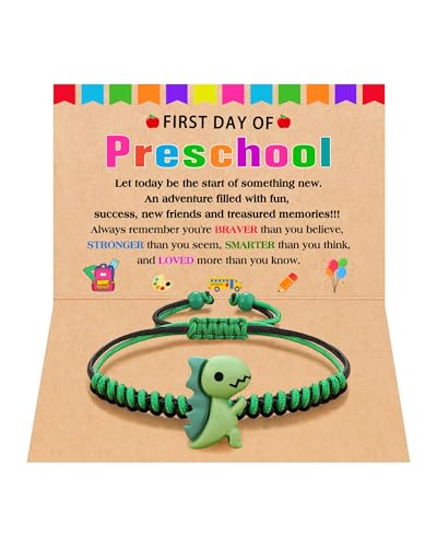 Image of Back to School Dinosaur Bracelet- First Day of School Kindergarten Preschool Gifts for Kids Boys Girls