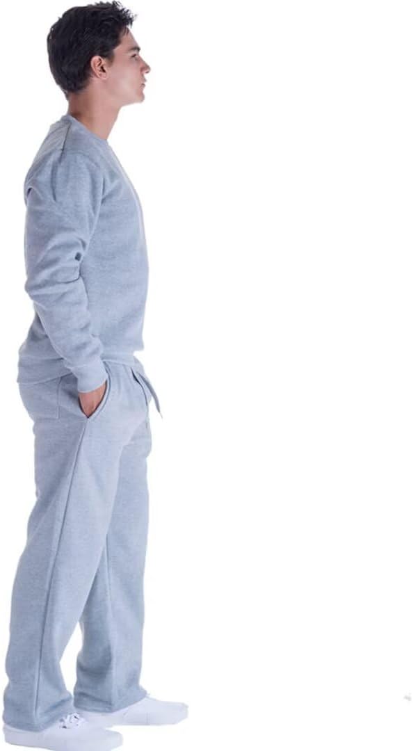 LeeHanTon Mens Sweatpants Open Bottom Basic Long Baggy Sweatpants for Athletic Running Wide Leg Sweatpants Comfortable