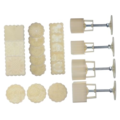 SOLUSTRE 1 Set Adjustable Hand Press Moon Cake Mold Baking Supplies for DIY Desserts Food Grade Creative Design for Mid Autumn Festival Treats Easy Demoulding