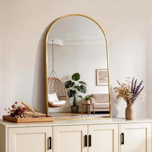 CIRCUMI Arched Wall Mirror 22”x36”, Gold Arched Bathroom Mirror for Vanity by CIRCUMI - Used condition - US$36.50