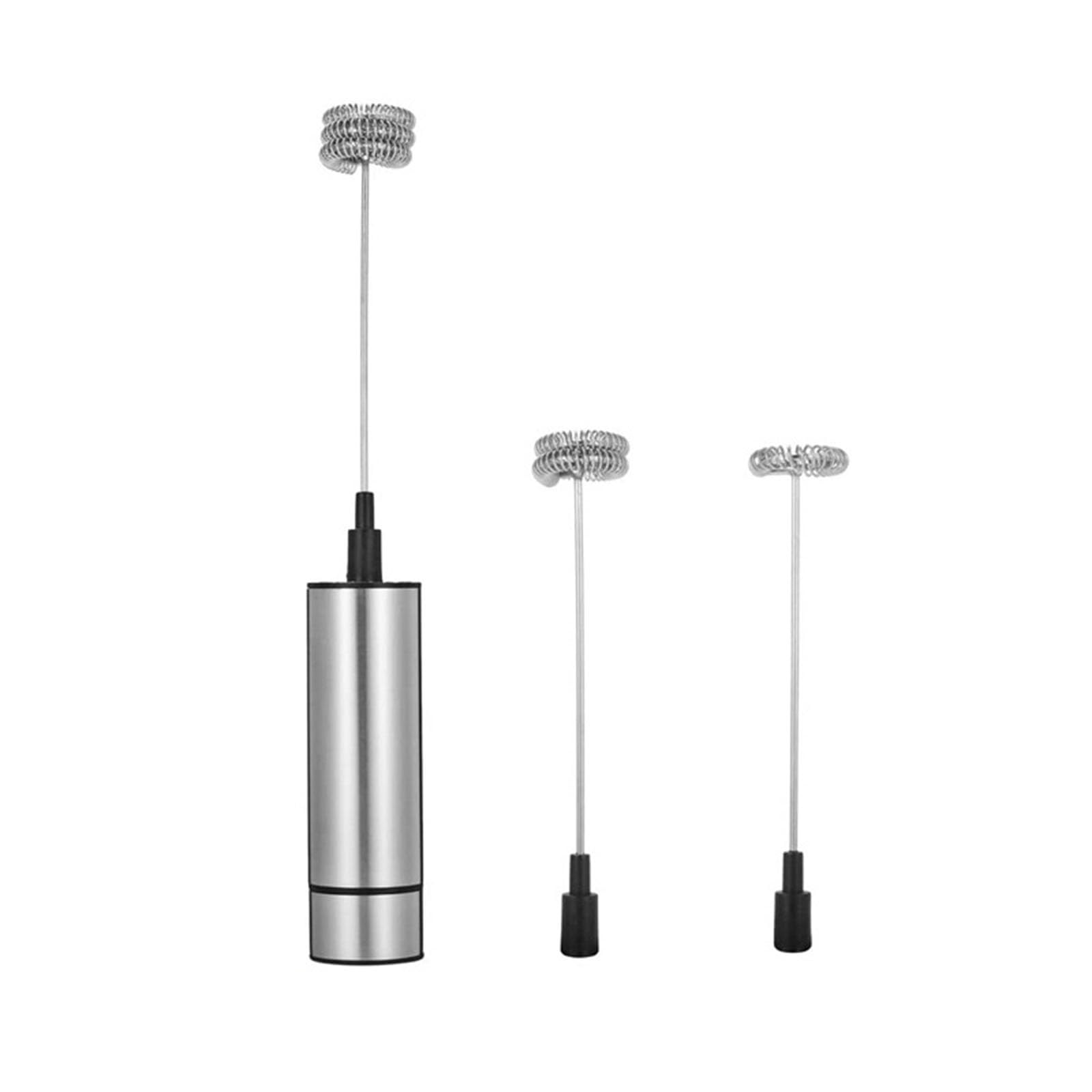 Agitateur à lait automatique électrique en argent alimenté par piles pour mousseur à café de cuisine