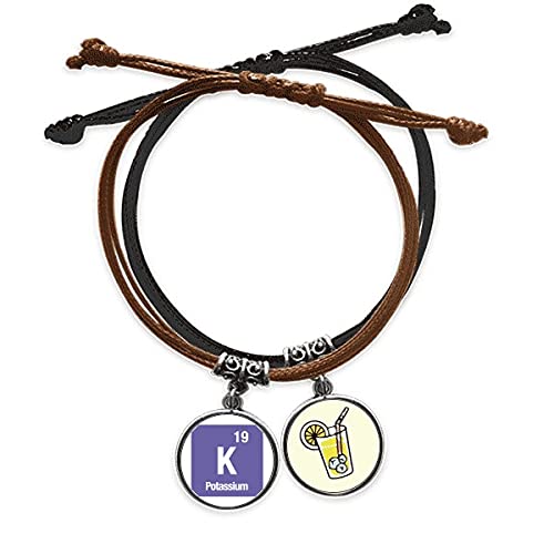 Bracelet corde Potassium K en cuir pour un style urbain et scientifique