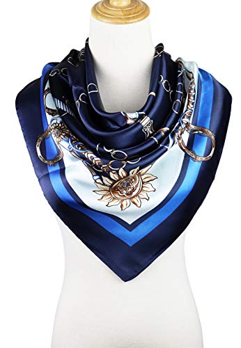 Image of Women's 35 inch Satin Square Silk Like Hair Scarves and Wraps Headscarf for Sleeping | Silk Feel Neckerchief, Hair Scarf, Fashion Bandana, Headscarf, Headband, Hair Wrap Sleeping, Daily Fashion Styling