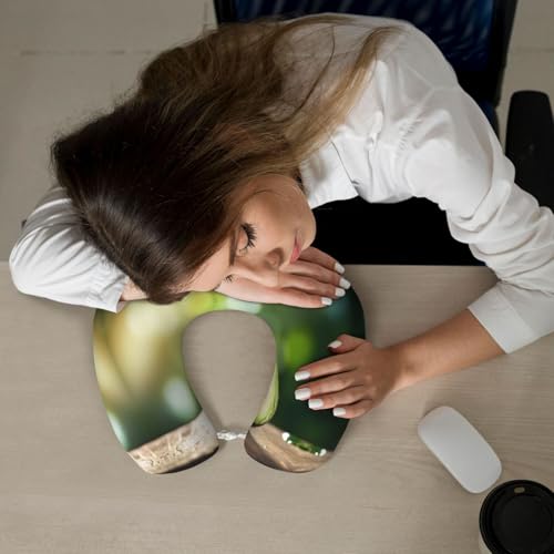 Almohada cervical de espuma viscoelástica portátil negra miniatura 7