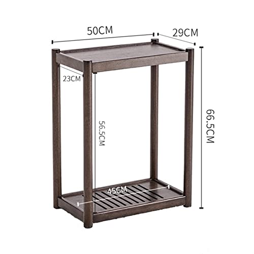 Soporte para CPU de madera sólida, 2 niveles, móvil, con ruedas invisibles, para torres PC miniatura 2