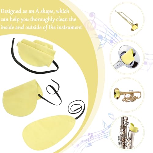 image for Prasacco 3 Pcs Clarinet Swab Cloth Clarinet Cleaning Cloth for Inside 