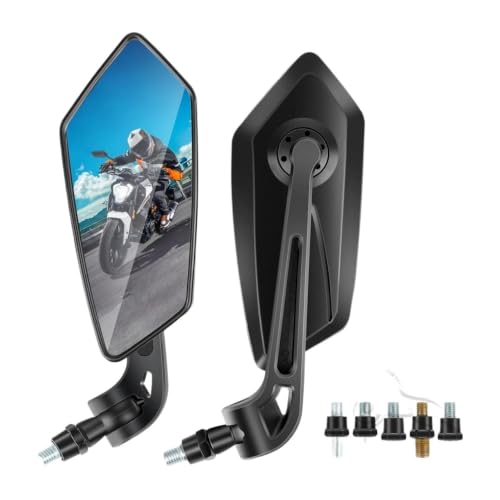 Espejo retrovisor moto transparente con cristal de alta nitidez y rosca 10mm