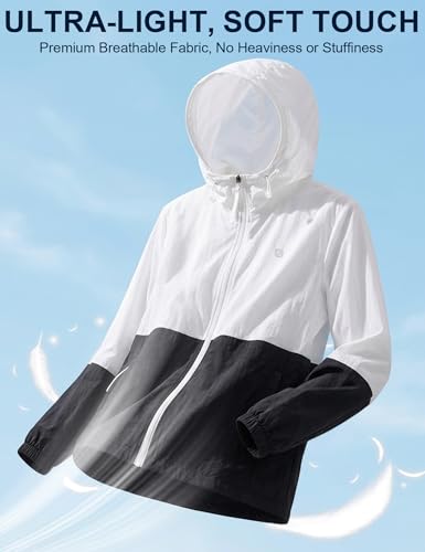 Image of Venzina Sunscreen Jacket for Men Lightweight UPF 50+ Breathable Sun Hoodie Wind-Resistant Quick-Dry Packable Jacket for Running Hiking Fishing