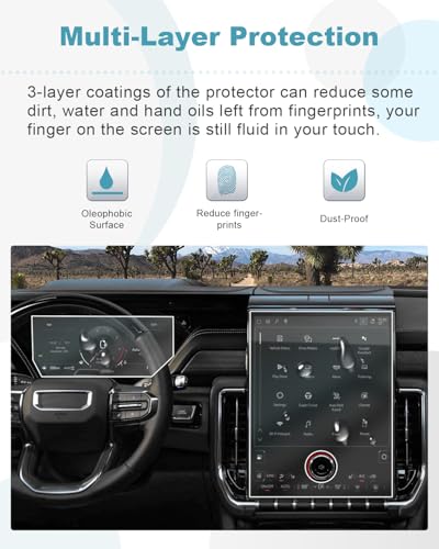 Image of CDEFG 6Pcs for 2025 2026 GMC Yukon Screen Protector for 2025 2026 GMC Yukon Accessories 16.8 inch Touch Screen & 11 inch Digital Cluster & 8 inch Rear-Seat Display Nano Screen Covers, HD Clear