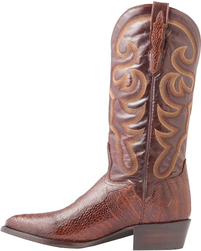 El Dorado Men's Handmade Ostrich Leg Western Boot Round Toe - Ed22033