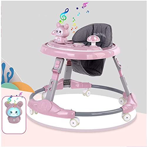 Baby Walker,Height-Adjustable Baby Walkers, Folding Anti-Rollover Baby Walker with 6 Silent Wheels, for Girls Boys 6-18 Months Toddler Learning to Walk (Color : B)