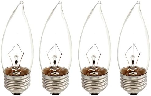 Philips 167601 40-watt BA9.5 DuraMax Clear Decorative Medium Base Candle Light Bulb, 4-Pack, Cool White
