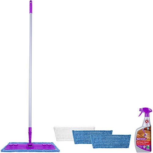 Rejuvenate Microfiber Cleaning Mop Kit, Includes Extendable Handle Mop, All Floors Cleaner and 2 Reusable Microfiber Cleaning Pads