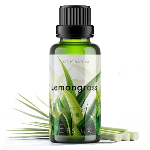 Image of Esslux Lemongrass Essential Oil - Outdoor Protection and Relaxes Muscle Aches - for Worry-Free Fun - 100 Pure Therapeutic Grade for Aromatherapy and Topical Use - 120 ML