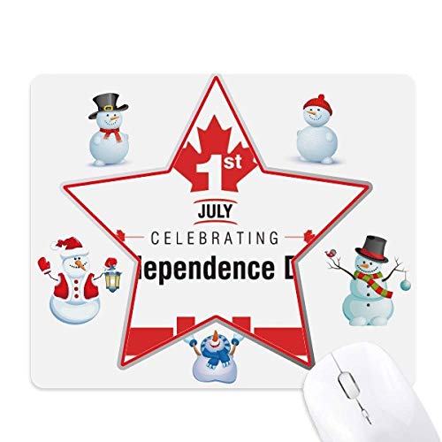 Tapis de souris drapeau feuille d'érable Canada et bonhomme de neige de Noël pour bureau familial
