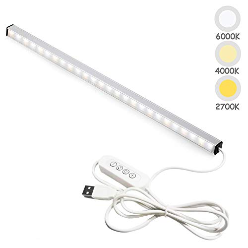 Preisvergleich Produktbild Schranklampe mit USB-Bewegung, Helligkeit verstellbar mit Magnet, tragbar, LED, Schranklampe, 3 Farbtemperaturen, Dreifarbiges Licht, 30 cm