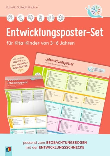 Entwicklungsposter-Set für Kita-Kinder von 3–6 Jahren: passend zum Beobachtungsbogen mit der Entwicklungsschnecke (ein großes Poster und zwei ... dokumentieren mit der Entwicklungsschnecke)