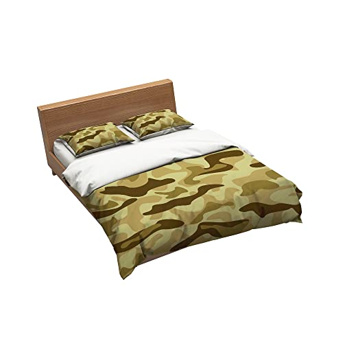 Housse de couette camouflage 135x200 jaune en microfibre ultra douce 3 pcs - 6