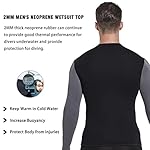DEHAI Mens Women's Wetsuit Top Jackets, 2mm 3mm Neoprene Kids Wet Suit Long Sleeve Shirt and Youth Front Zip Sleeveless Vest, Water Sports Keep Warm for Diving Swimming Waterski Surfing - Image 5
