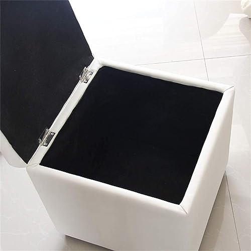Repose-Pieds Rangement Cube Pouf Canapé Bas Tabouret Chaussures Coffre Jouets PU - 2