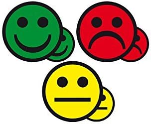 Magnetic Status Smiley, 2", 6 Pack (Mixed Colours)